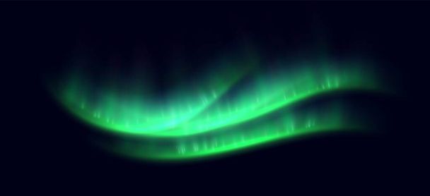 Revontulet, aurora borealis vaikutus, realistinen hehkuva valot päällekkäin. Vektorien koristelu. - Vektori, kuva