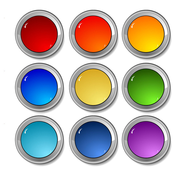 Set of vector colored buttons - Διάνυσμα, εικόνα