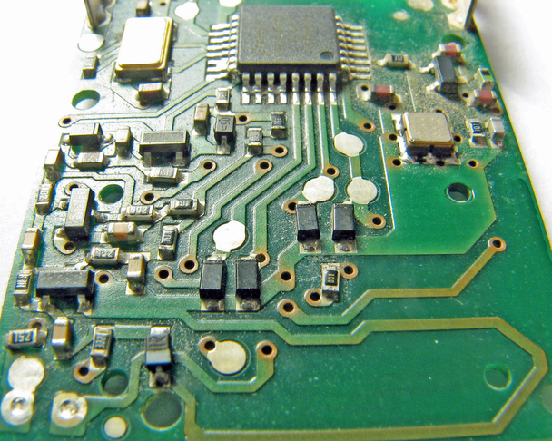 Motherboard-Technologie mit integrierten Schaltungschips und elektronischer Steuerung - Foto, Bild