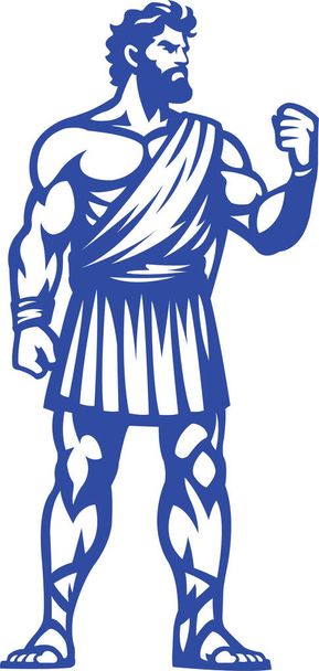 Vector Illustration of Hercules son of Zeus God of Thunder Character Mascot Logo - Photo, Image