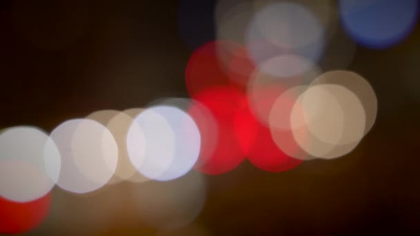 Astratto sfocato incandescente illuminato luminoso brillante traffico auto luci sfondo - Filmati, video