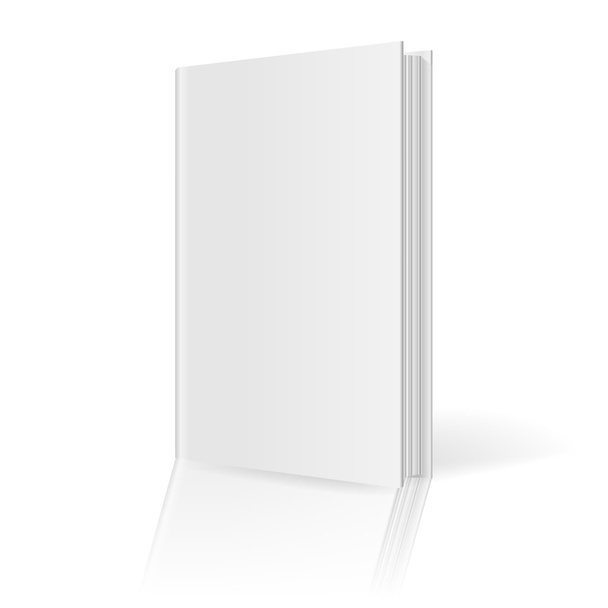 Blank magazine template on white background with soft shadows and a mirror image. Vector illustration. EPS10. - Vektör, Görsel