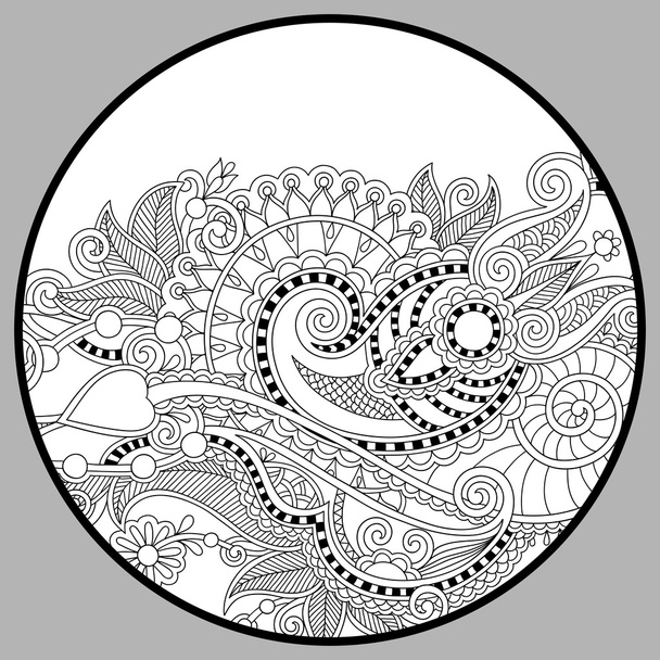 coloring book page for adults - zendala - Vector, Imagen