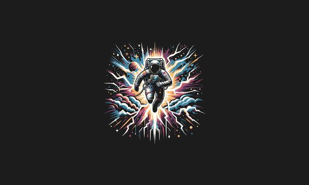 űrhajós a galaxisvektor grafikai tervezésében - Vektor, kép
