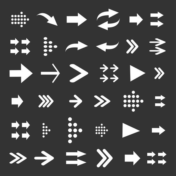 Set of Arrows on Buttons - Vector, Imagen