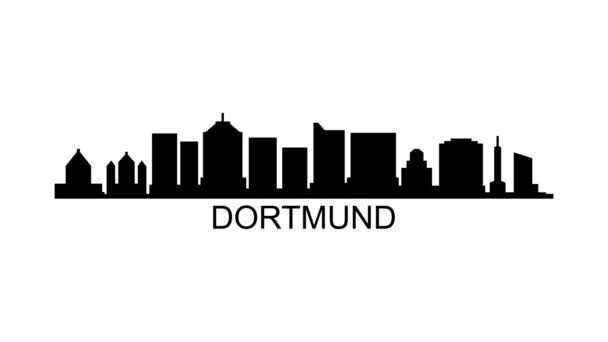 Dortmund City panorama. Grafická animace pohybu videa.  - Záběry, video