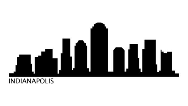 Ciudad de Indianápolis skyline. Animación gráfica de vídeo en movimiento. - Imágenes, Vídeo