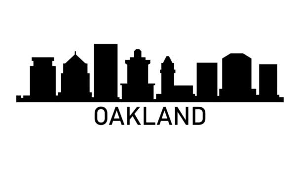 O horizonte da cidade de Oakland. Animação gráfica em movimento vídeo. - Filmagem, Vídeo