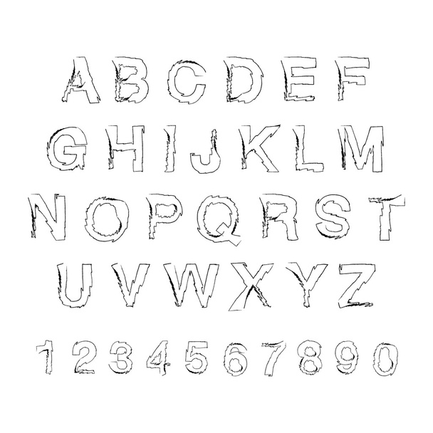 Ilustracja z grunge alfabet - Wektor, obraz