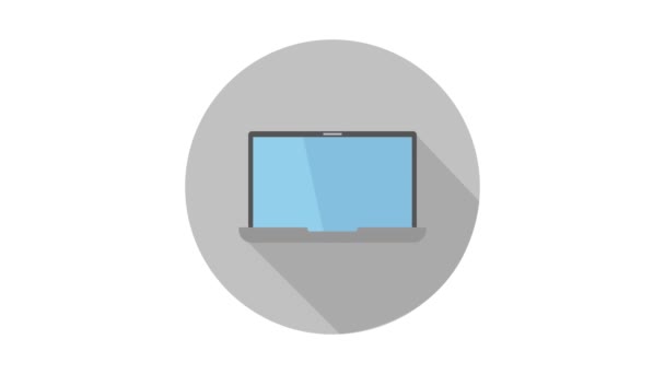 lapos ikon laptop fehér háttér - Felvétel, videó