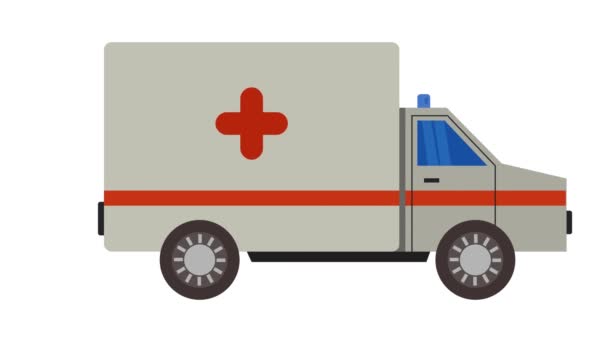 ambulancia coche movimiento diseño ilustración  - Imágenes, Vídeo