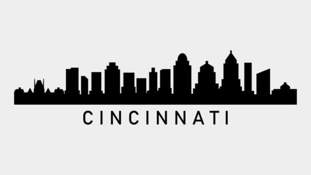 Ciudad de Cincinnati skyline. Animación gráfica de vídeo en movimiento.  - Imágenes, Vídeo