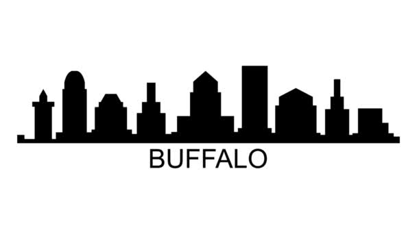O horizonte da cidade de Buffalo. Animação gráfica em movimento vídeo. - Filmagem, Vídeo