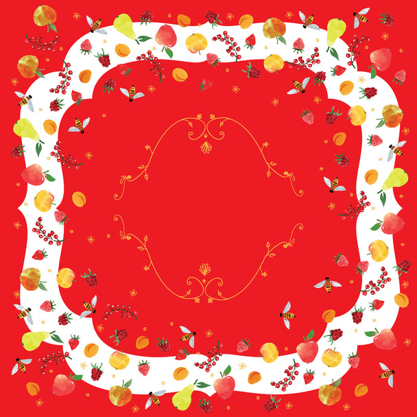 ornament, based on fruits - Vector, Image