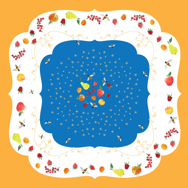 ornament, based on fruits - Vector, Image