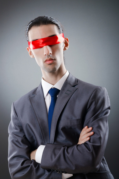Businessman blinded by red tape - Photo, Image