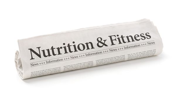 Periódico enrollado con el titular Nutrición y Fitness
 - Foto, Imagen
