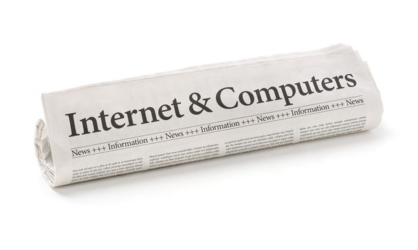 Periódico con el titular Internet y Computadoras
 - Foto, imagen