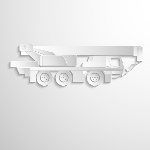 Illustration of boom lift on heavy truck. - Вектор, зображення