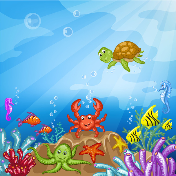 Illustration of the underwater world - Vector, Image