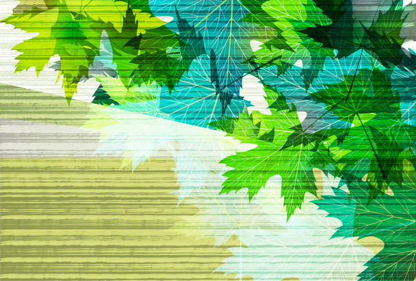 feuille d'érable vert frais fond - Vecteur, image