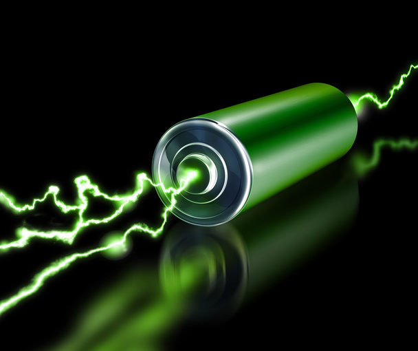 Green energy power supply battery sparks - Photo, Image