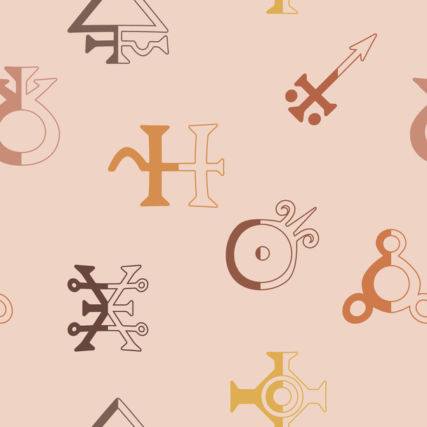 Seamless background with symbols of the alchemical processes - Vector, Image