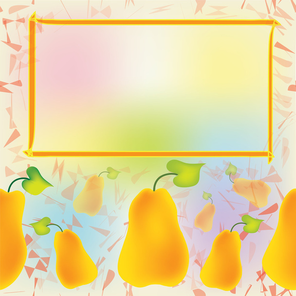 Seamless composition with pears and information frame - Vektor, Bild
