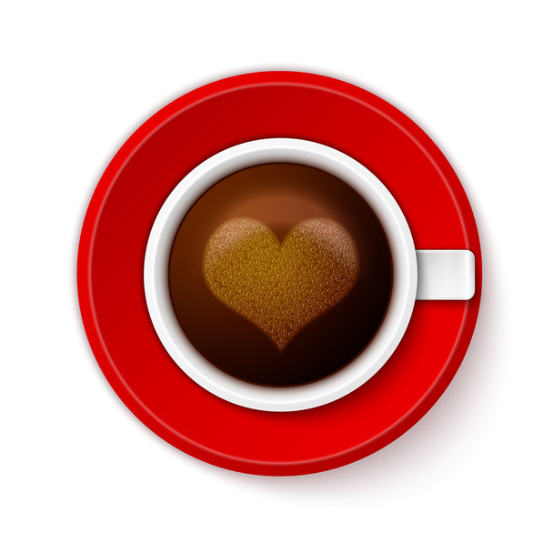 Cup of coffee with heart - Vettoriali, immagini