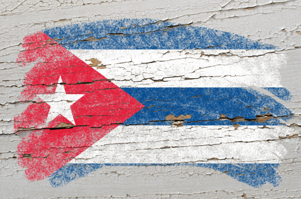 Kuuban lippu grunge puinen rakenne maalattu liitu
 - Valokuva, kuva