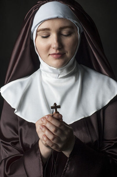 Nun with cross - Photo, Image