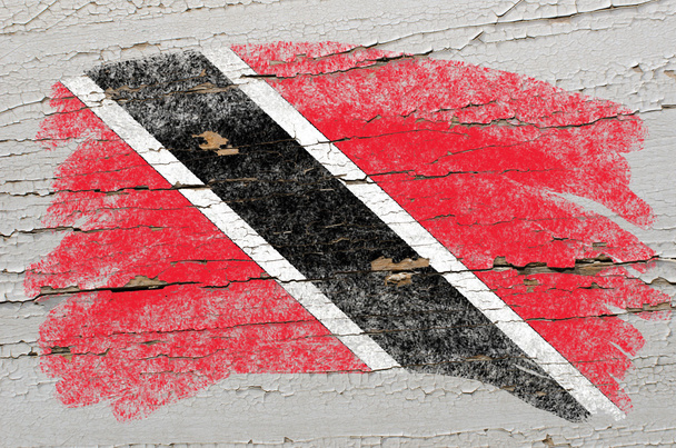 Lippu trinidad ja Tobago grunge puinen rakenne maalattu wit
 - Valokuva, kuva