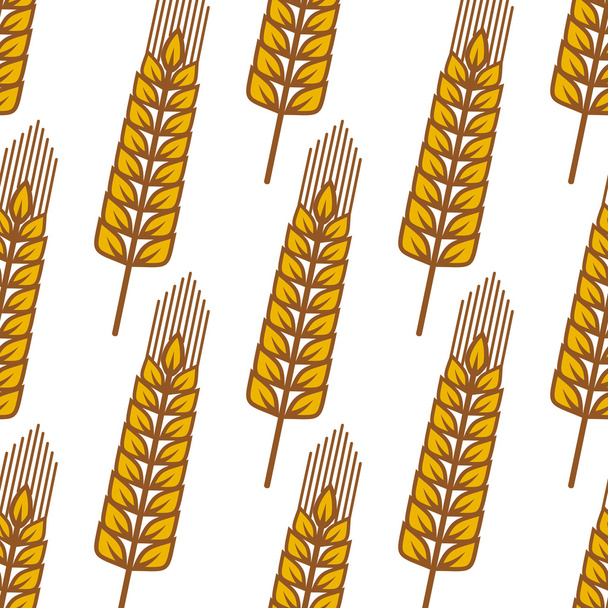 Cartone animato maturo orecchie di cereali modello senza soluzione di continuità
 - Vettoriali, immagini