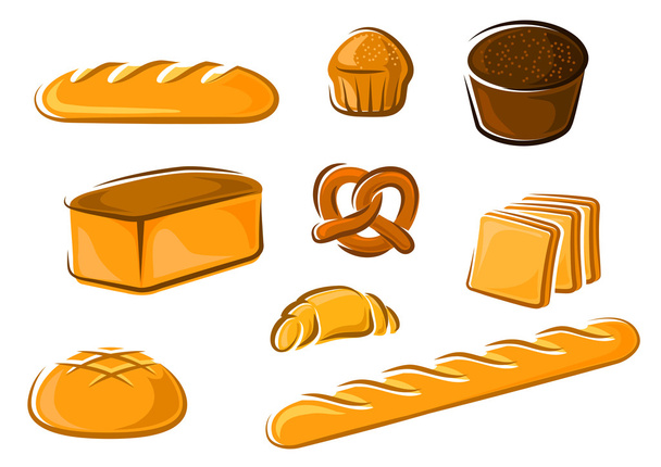 Sarjakuva leipomotuotteet leipomo suunnittelu
 - Vektori, kuva