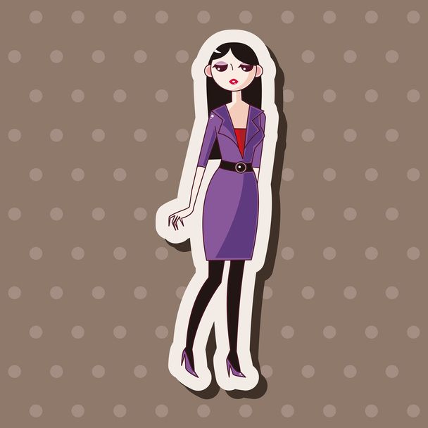 lady girl cartoon theme elements - Вектор,изображение