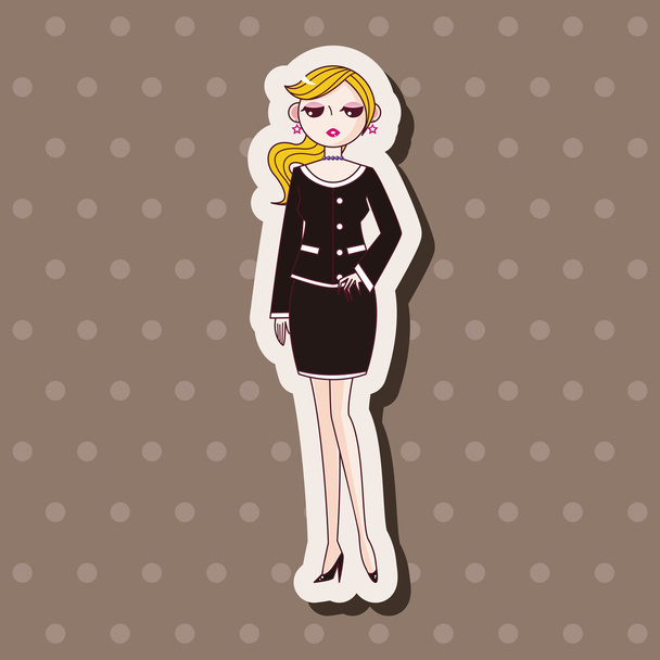 lady girl cartoon theme elements - Vector, Imagen