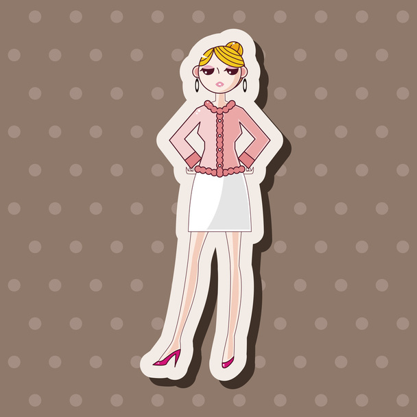 lady girl cartoon theme elements - Вектор, зображення