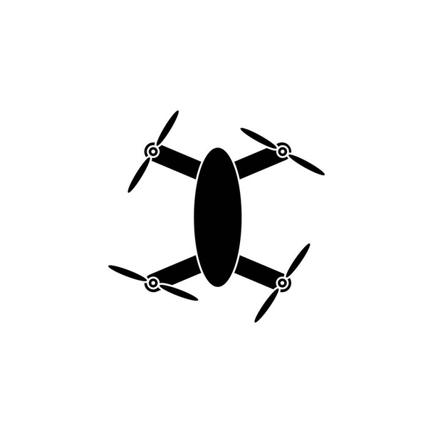 Quadrupter Dron vlakke vector icoon. Eenvoudig solide symbool geïsoleerd op witte achtergrond - Vector, afbeelding