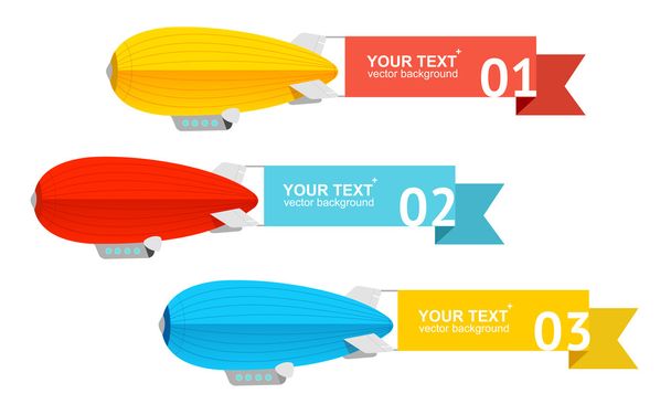 Vector. Airship card for your text. - Vektor, Bild