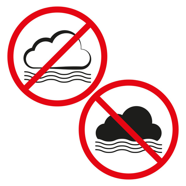 No fog weather icon. No overcast weather icon. Prohibition sign. Vector illustration. EPS 10. Stock image. - Vector, Image