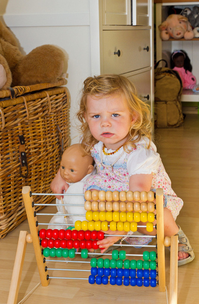 Cute baby with abacus - Photo, Image