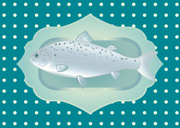Fish on a platter. - Vector, Image
