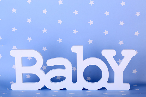 Word baby on blue background - Foto, immagini