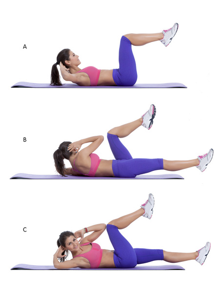 Elbow-to-knee crunch - Photo, Image