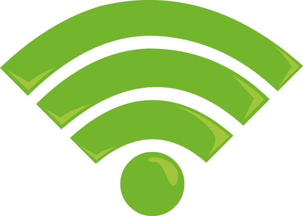 Vektör illüstrasyon yeşil wifi sinyali - Vektör, Görsel