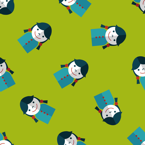 female student flat icon,eps10 seamless pattern background - ベクター画像