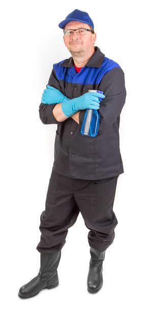 Worker holding spray bottle. - Photo, image