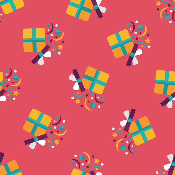 shopping present flat icon,eps10 seamless pattern background - Vector, Image