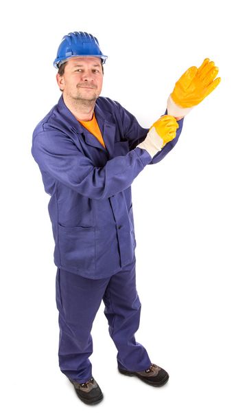 Worker in blue coat - Foto, Imagem