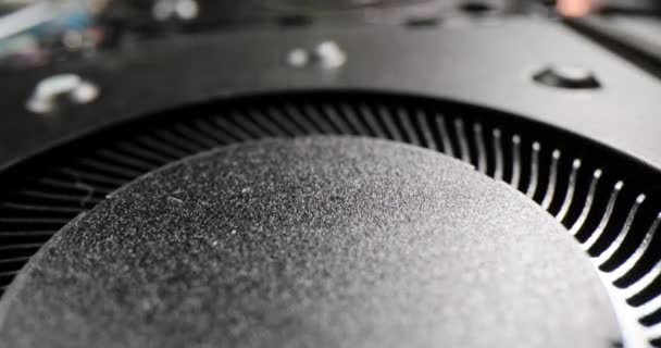 Black computer fan cooler close-up. Choosing a quality cooler for your computer - Footage, Video